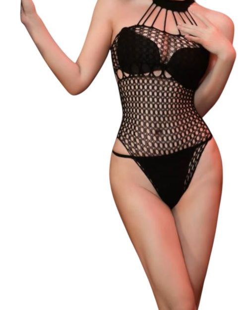 Body Calado Red Con Brillos Para Mujer Lencería
