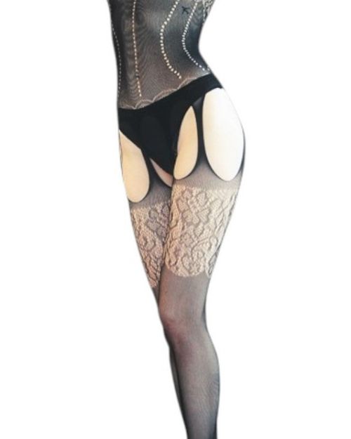 Body Entero Con Medias Lencería Sexy