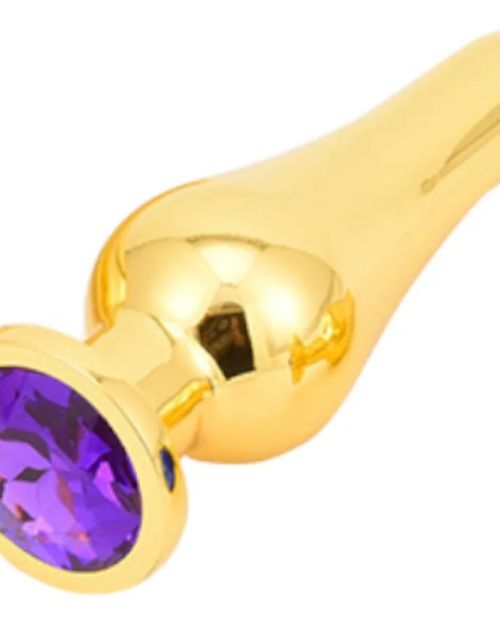 Plug Anal Dorado Con Joya Juguete Sexual Lila/rojo